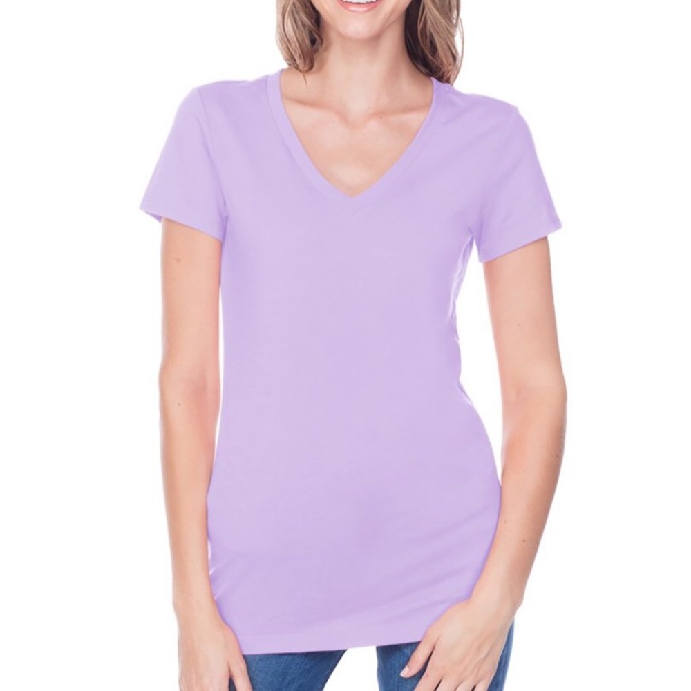 GILDAN T-Shirt Heavy Cotton Tee V-Neck Short Sleeves Purple NWT